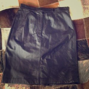 Dark brown leather skirt